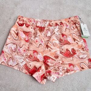 ALPINE DESIGN Women's Woven Shortie Print Multi Marbling Shorts Size XL